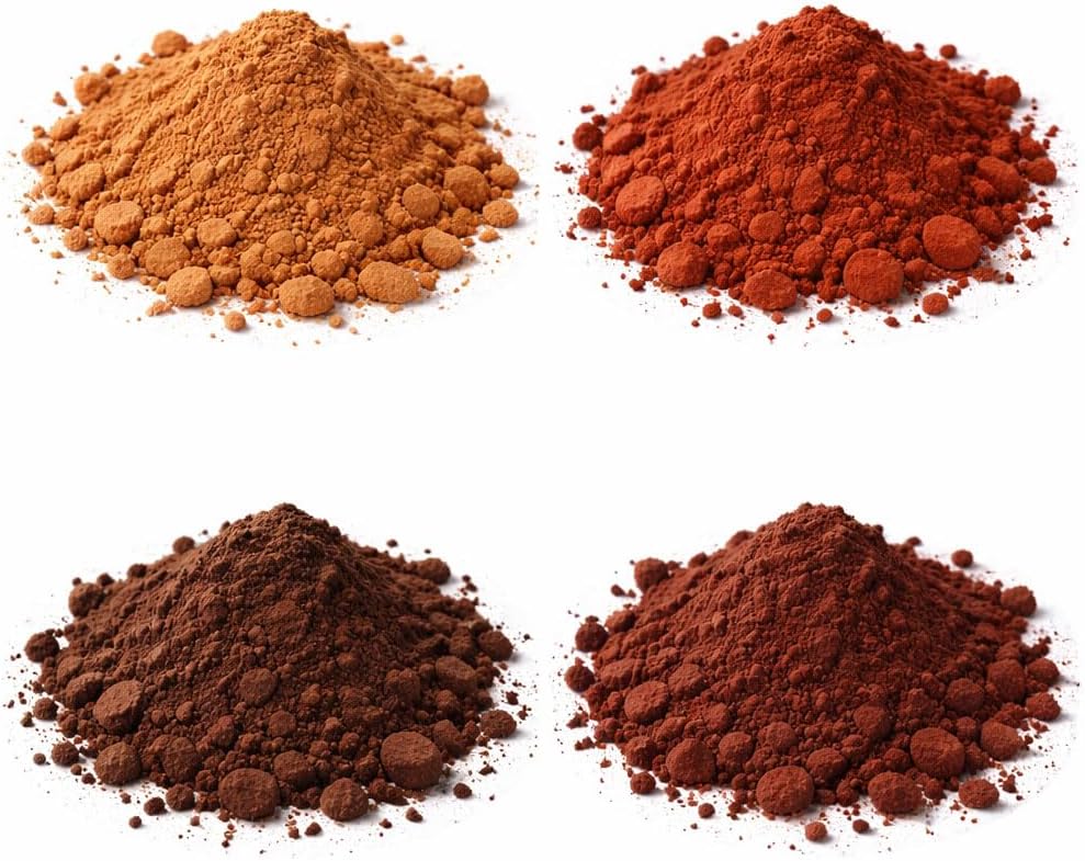 Starter Pack Pigments - Lot of Brown Shade Colors - for Ceramics, Pottery, Porcelain - A Cheap Collection (1.5 oz)