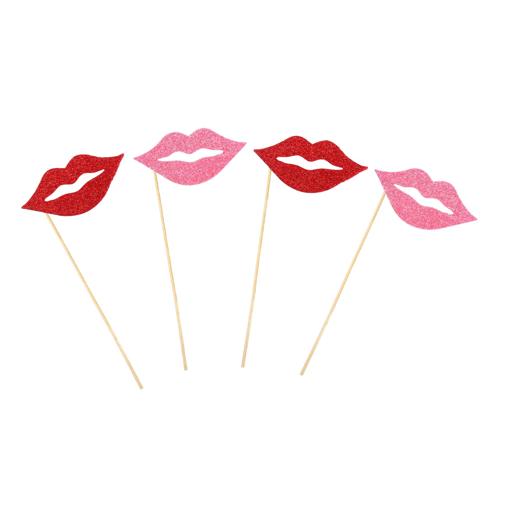 POPETPOP 3 Ensembles Accessoires Photo Rouges pour Fête Décorations Amusantes Papier Rouge Et Rose pour Mariage Et Anniversaire 40 Pièces * 3