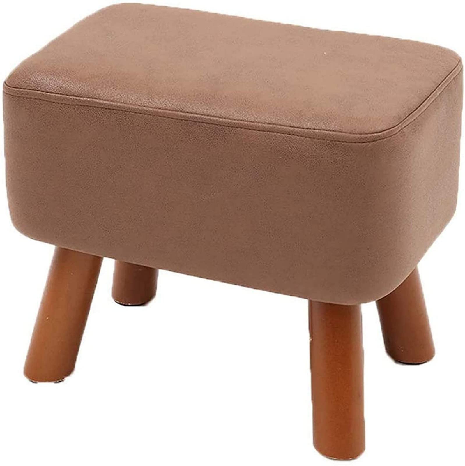 Tabouret de Maquillage Rembourré Bas et Petit Pouf en Bois