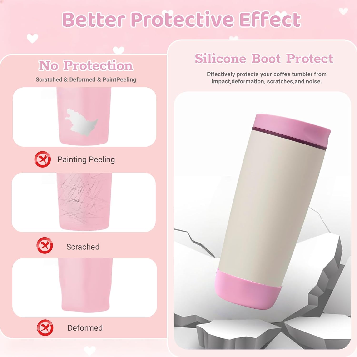 2PCS Silicone Boot Compatible with Owala SmoothSip Slider 12oz&20oz, Anti-Slip Protective Sleeve for Coffee Tumbler, Watter Bottle Accessories Base Cover, BPA-Free - Image 3