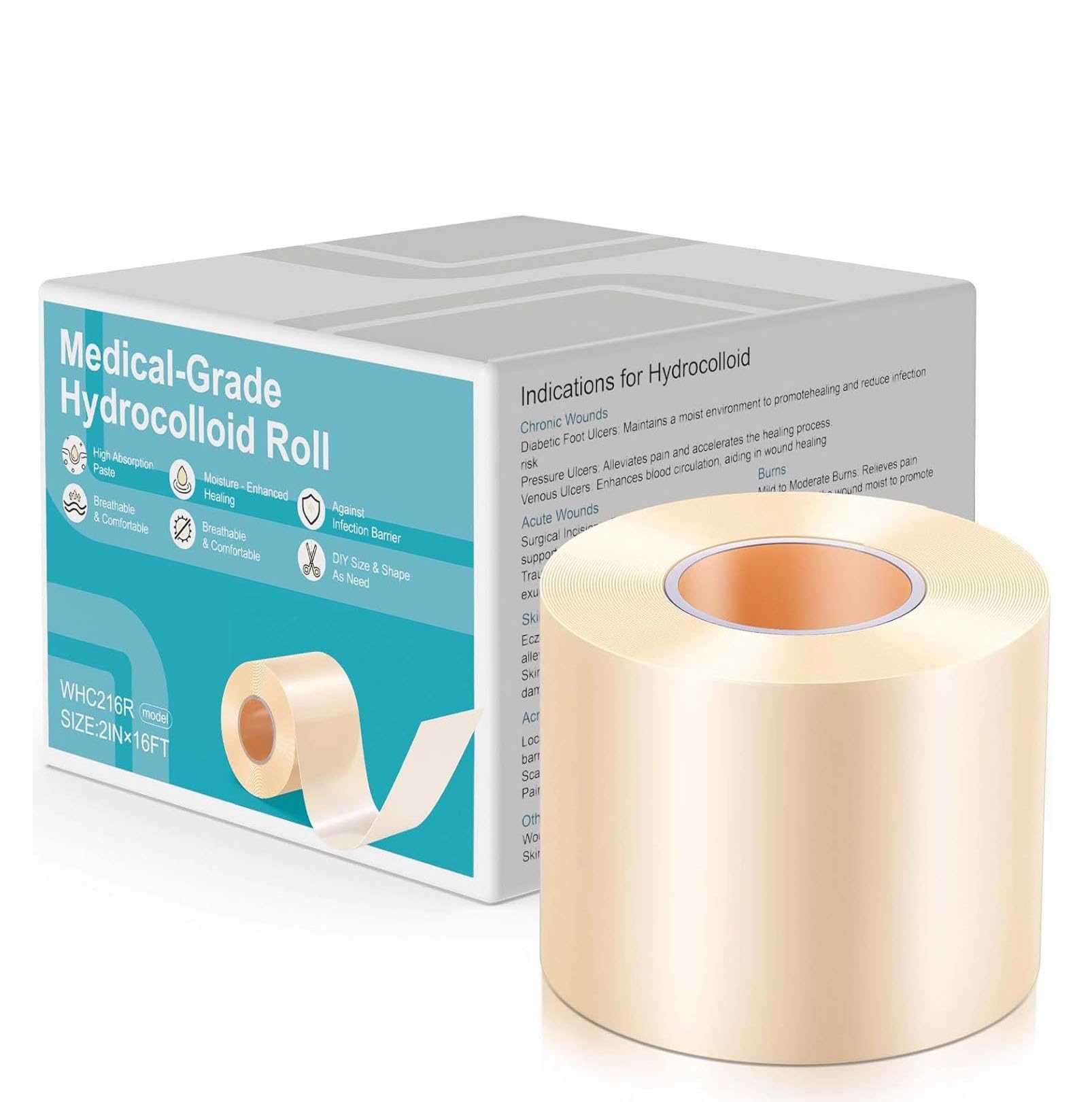 Medical Grade Hydrocolloid Roll, Large Size Pimple Patch Roll, Hydrocolloid Tape for Skin Care, Hydrocolloid Patch for Daily Use, One Roll Pack-image-34