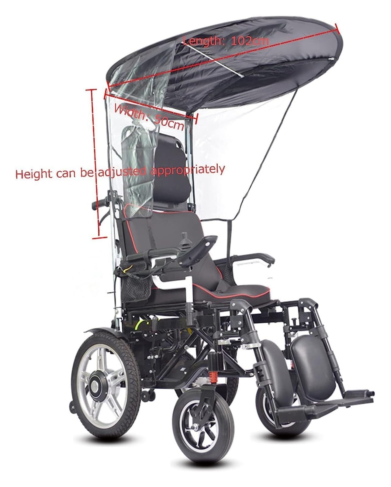 Toldo para Silla De Ruedas Eléctrica, Toldo Ajustable para Exteriores, Soporte para Paraguas, Toldo Impermeable,002