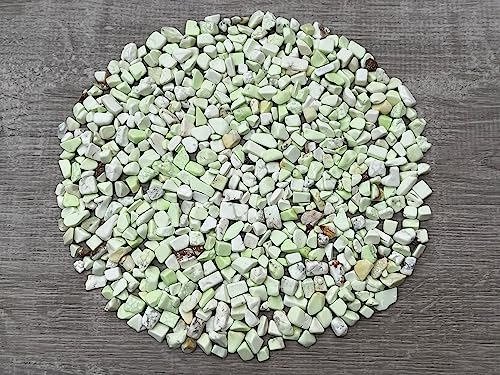 Lemon Chrysoprase Chips – Natural Mini Lemon Chrysoprase Stones, Crushed Undrilled Lemon Chrysoprase, Semi-Tumbled Genuine Lemon Chrysoprase (1/2 lb)