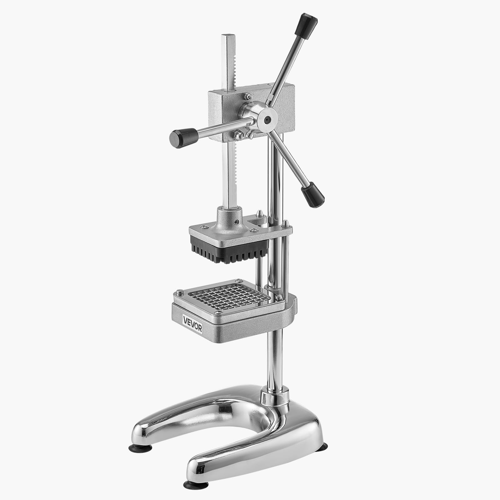 VEVOR Cortador de Papas Fritas Picador de Frutas y Verduras de Acero Inoxidable con 3 Cuchillas de Repuesto de 12,7/9,525/6,35 mm Cortador Manual de Papas para Restaurantes, Cocinas Domésticas
