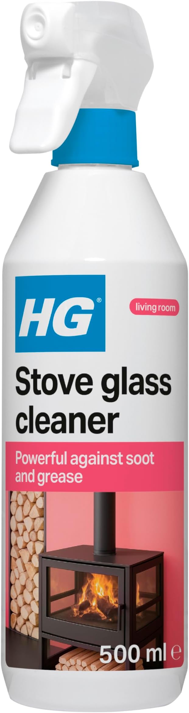 Stove Glass Cleaner, Dissolves Soot, Grease & Tar, Maintains Oven Doors, Glass Fireplaces & Hearths, Removes Residue Effectively – 500ml Spray