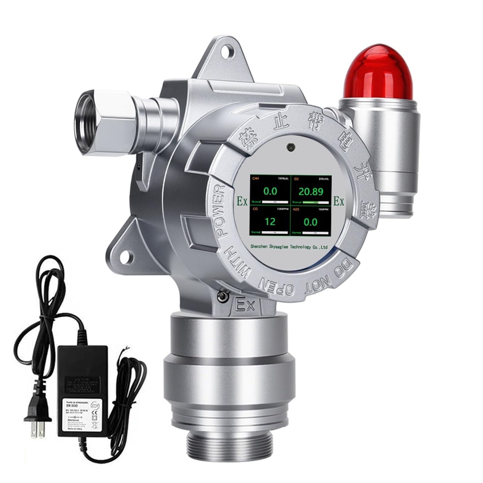 Allarme Gas 4 in 1 Online CH4 O2 CO H2S CO2 VOC Rilevatore di perdite Fisso No SO2 Ex Analizzatore di Gas Rilevatore di Scarico NH3 NO2 Contatore di Gas(Ex.O2.CO.H2S)