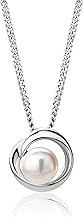 MIORE Perlenkette Damen aus 925 Sterling Silber – Antiallergischer Anhänger mit Süßwasser-Zuchtperle – Elegante Halskette als hochwertiger Schmuck für Frauen