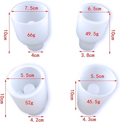 Miniatura 5 de Woohome Moldes de resina epoxi para floreros, 4 moldes de silicona para joyería para hacer contenedores de flores, soporte para brochas de
