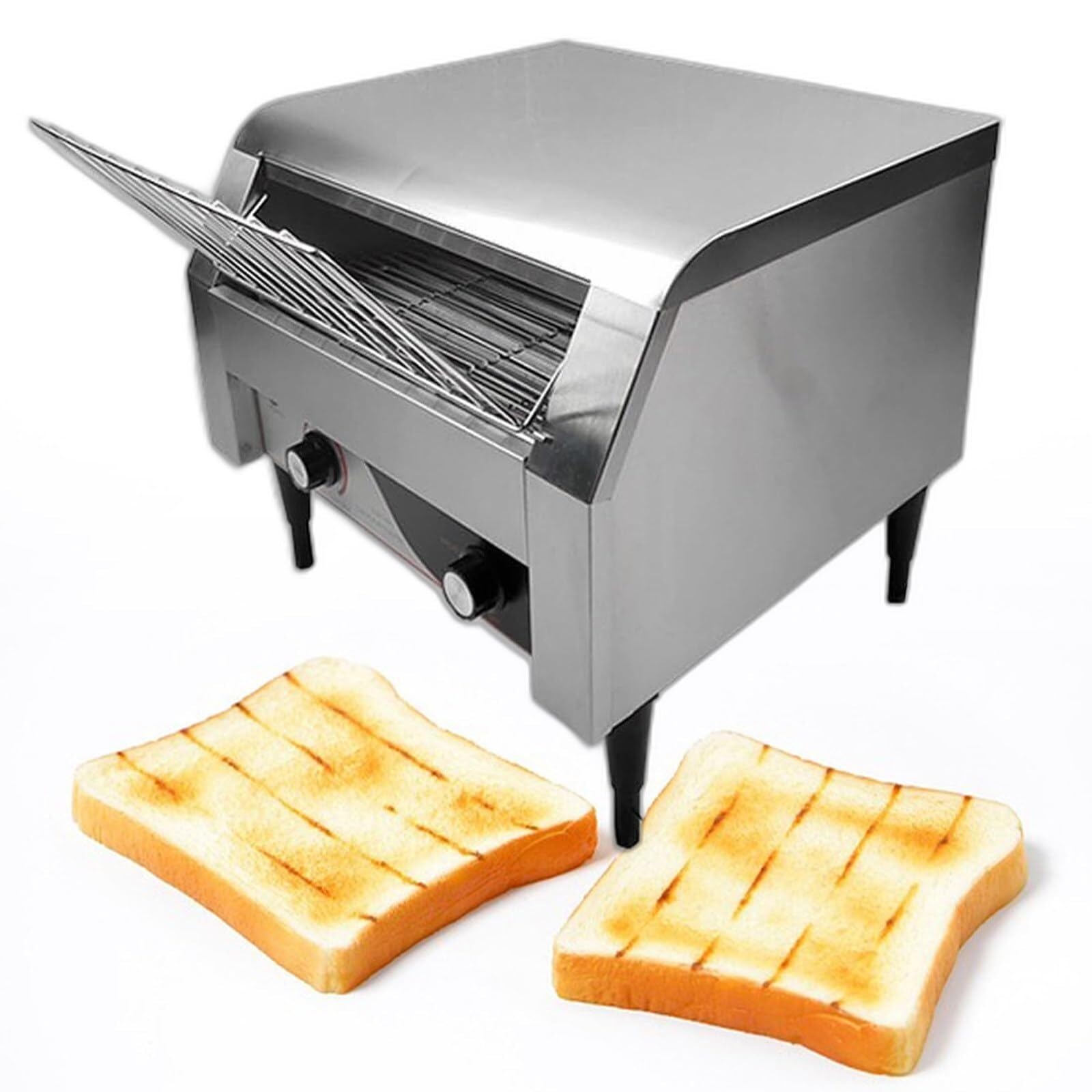 Tostadora eléctrica, tostadora automática, adecuada para el hogar, restaurante, cafeterías, acero inoxidable (450 piezas/h)