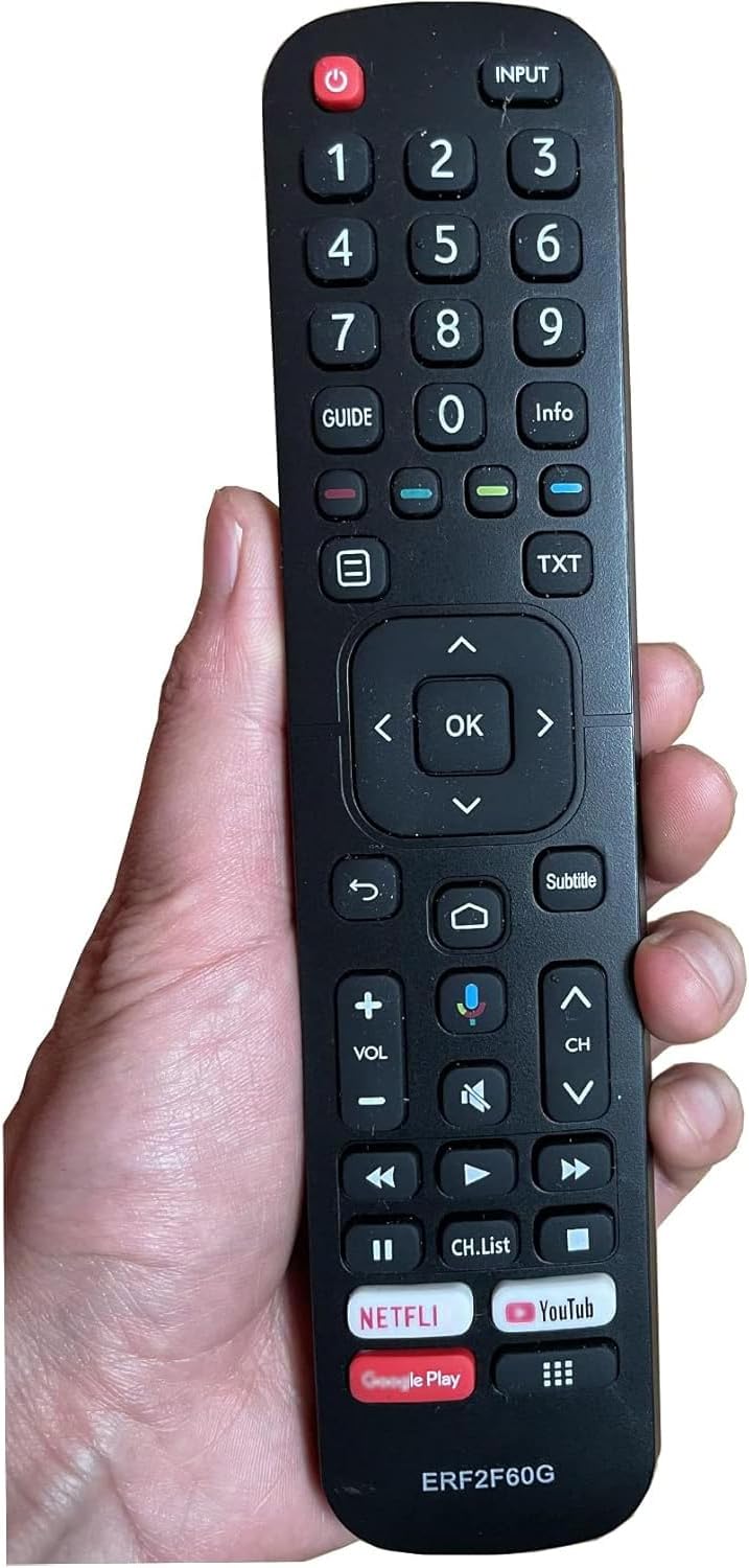 Vedere detaliată a telecomenzii Hisense