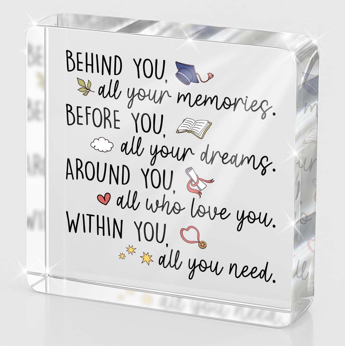 Inspirational Graduation Decorations Gifts for Him & Her Positive Quotes Motivational Desk Decor Gifts for Women & Men Friend Graduation Acrylic Sign