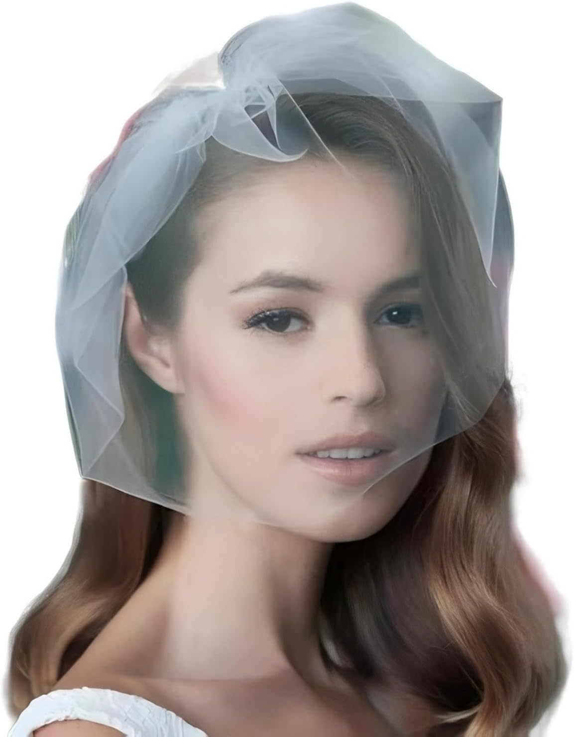 Bridal Birdcage Tulle Veil with Blusher (Ivory 1 count)
