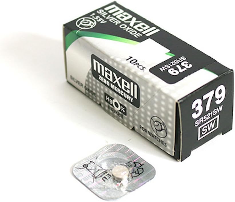 Maxell Pilas de botón 379 / Sr521sw / 521, Paquete de 10 (MAX379