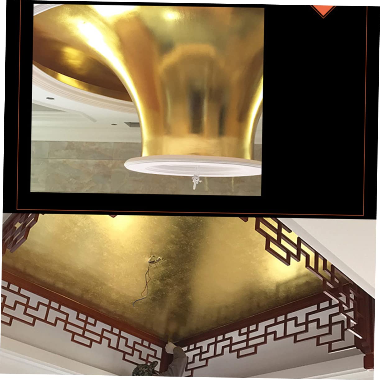 BEBEMOKO Wide Gold Foil Paper Pack 100pcs Imitation Gold Craft Paper for Painting Decorative Foil Sheets for Art Dec