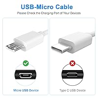 Vista 2 de Zosvoses Cable micro USB compatible con lectores electrónicos Kindle antiguos, Paperwhite, Oasis y tabletas Kindle & Fire 2020 y anteriores, Fire HD