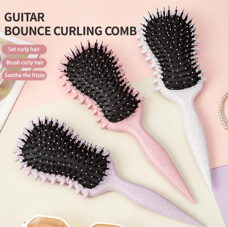 Curl defining Brush – Purple | Guitar-Inspired Detangling Tool for Curly & Kinky Hair image 4