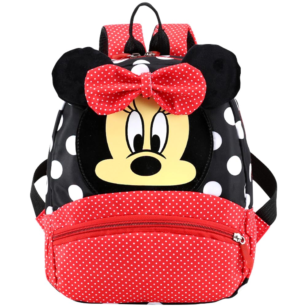 FISAPBXC Minniie Mochilas Infantiles, Minniie Mochila Escolar Libro de Jardín de Infantes Ajustables Mochila 3D Infantil Bandoleras Preescolar Mochilas para Guarderia Anime Mochila Bolsa para Escuela, Viajes（