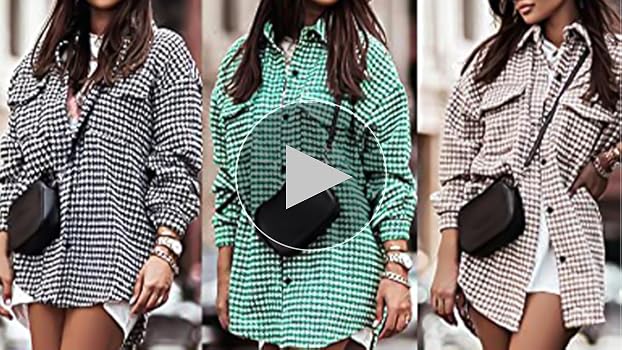 ジャケット・アウター Plaid Shacket Jacket For Women Button Amazon.com: Women Flannel Plaid Shacket Jacket Long Sleeve