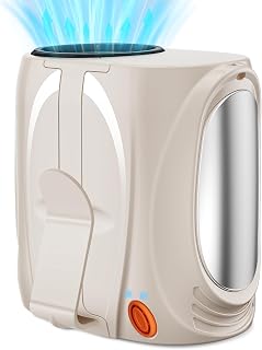 AI Portable Waist Fan, 6-Speed 16000RPM Strong Turbo Airflow, 40H Max Cooling Battery Powered Personal Fan Rechargeable, Hands-Free for Work, Outdoor, Travel, Gift for Women - Champagne