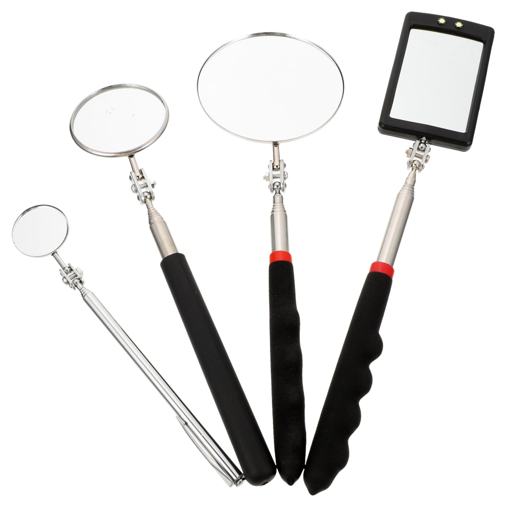 FUNOMOCYA 4pcs Telescopic Inspection Mirror Under Vehicle Mirror Check Mirror Vehicle Search Mirror Car Inspection Tool Mirror Inspection Tool Inspection Mirror for Extra Viewing Part Lens