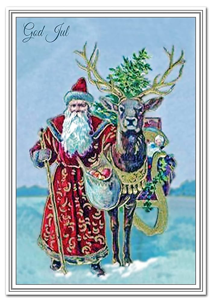 Swedish Christmas Cards - God Jul - Merry Xmas Greetings in