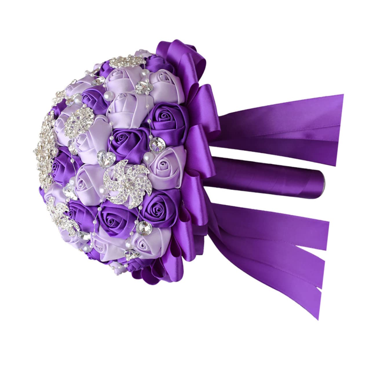 MAGICLULU 1pièce Bouquet De Mariage Artificiel avec Ruban Élégant pour Mariée Et Décoration De Mariage pour Photos