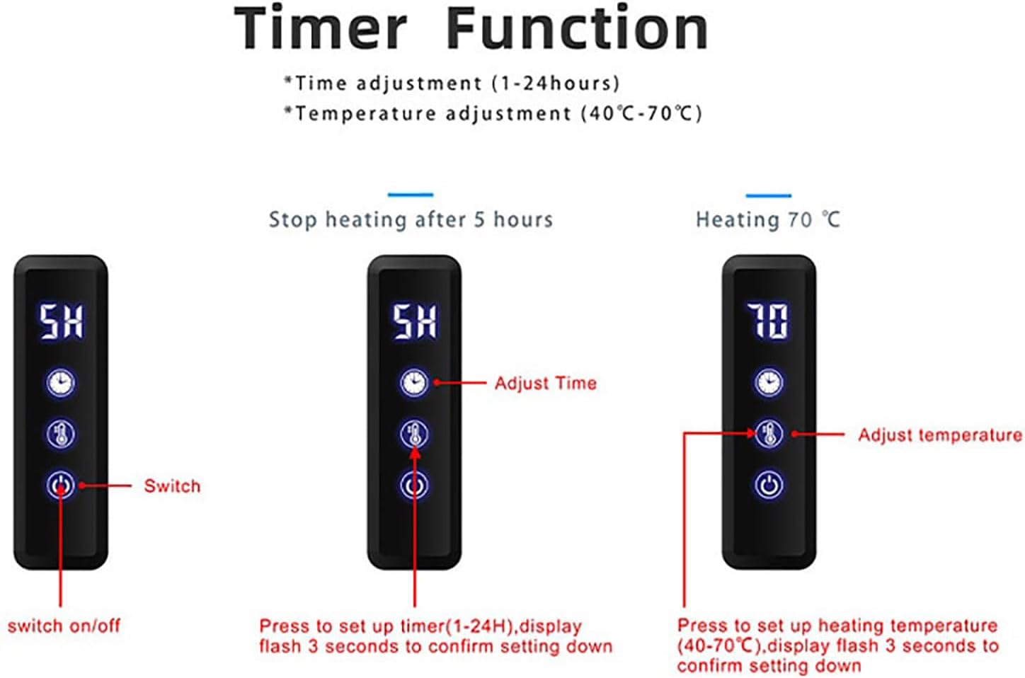 Stainless Steel Electric Towel Rack with Timer Intelligent Constant Temperature Clothes Heated Drying Rails Bathroom Storage Towel Warmer,Gold,800 * 500 * 120mm