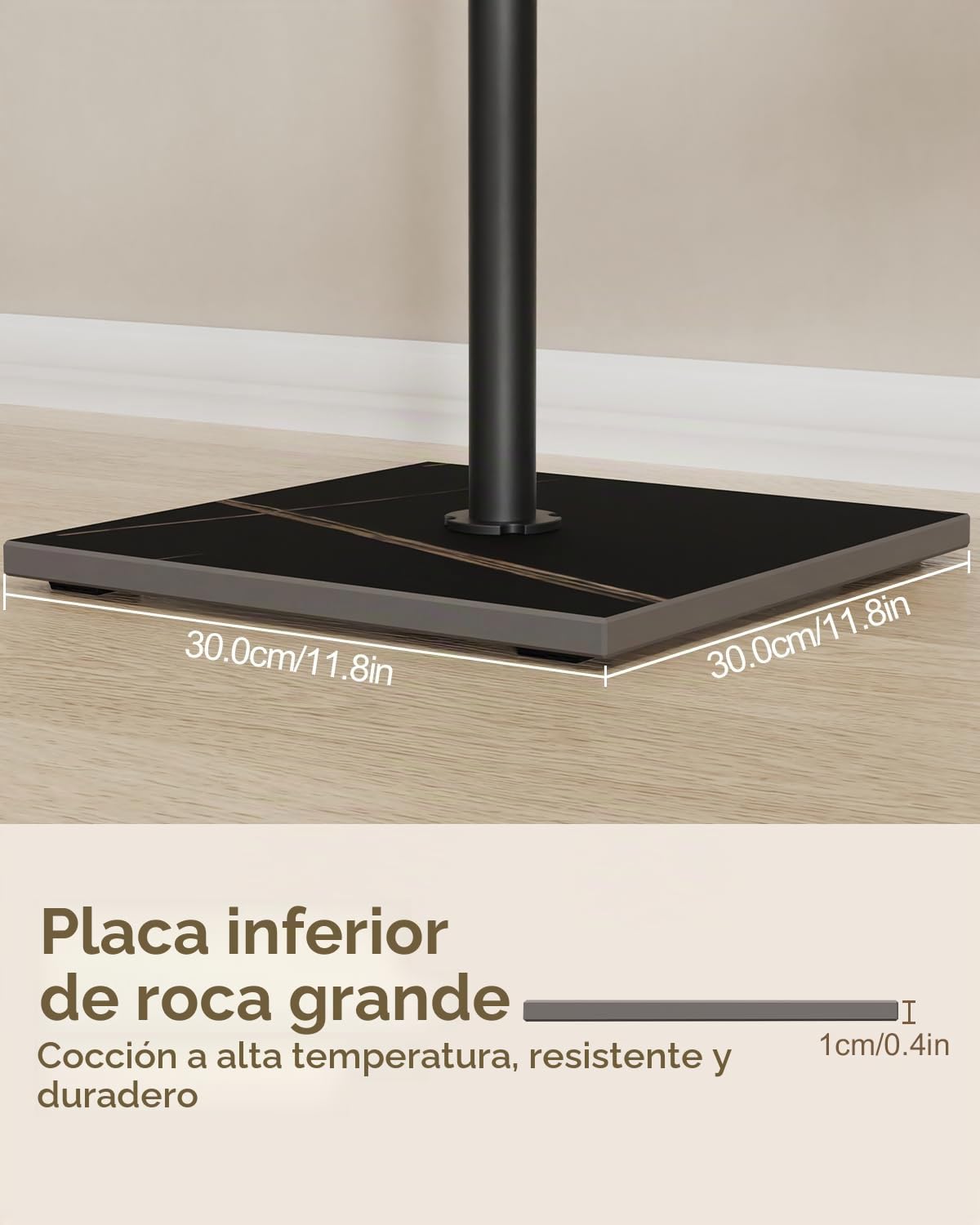Perchero de Pie, Colgador Doble Columna Ropa, 30x30x176 cm, Negro | Perchas Independientes Con Placa Inferior de Roca Gruesa, para Colgar Abrigos, Sombreros, para Recibidores de Entrada