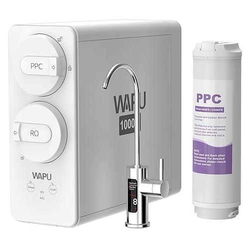 WAPU U1000FS Sistema de ósmosis inversa sin tanque y 1 filtro PPC sistema de ósmosis inversa sin tanque debajo del fregadero sistema de filtración