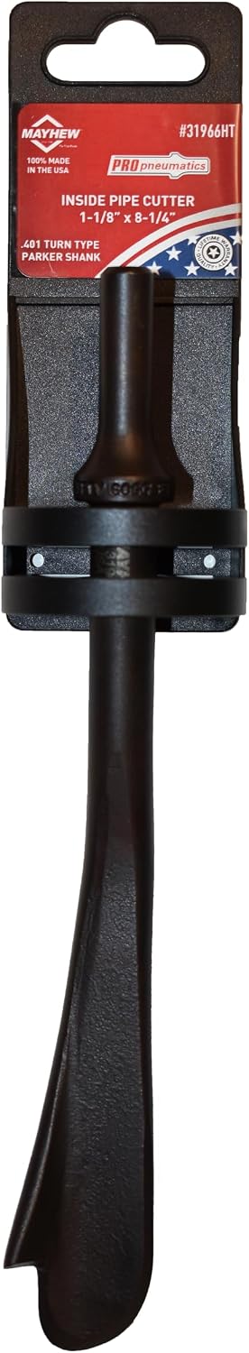 Mayhew Tools 31966HT Hang Tag Pneumatic Inside Muffler Cutter, Black Oxide Finish, 1.19" x 10.5"