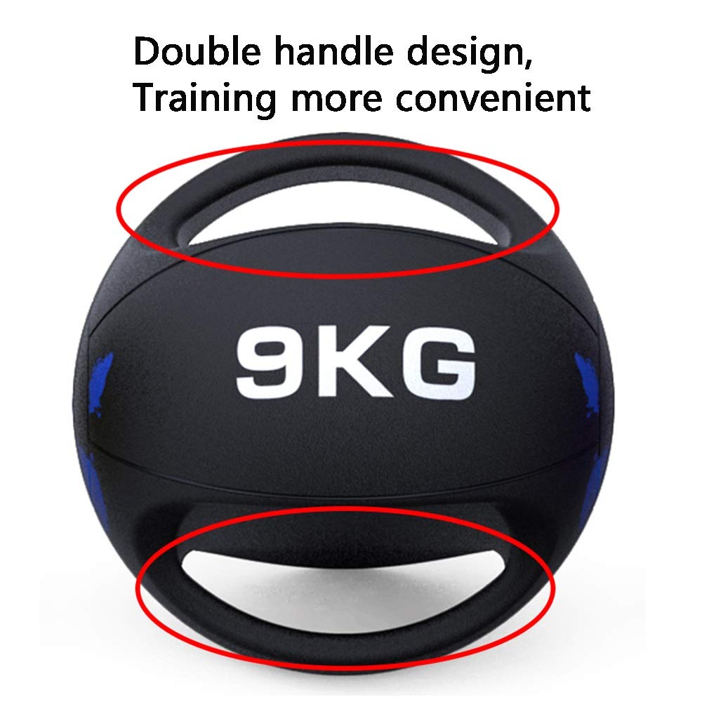 Palle mediche Doppio Manico Medicina Fitness Palla, Forza Formazione Rubber Ball, Stabilmente Equilibrio Il Gravity Ball, 3kg, 4 kg, 5kg, 6kg, 7 kg, 8 kg, 9 kg, 10kg, 12kg (Size : 5kg/11lb)