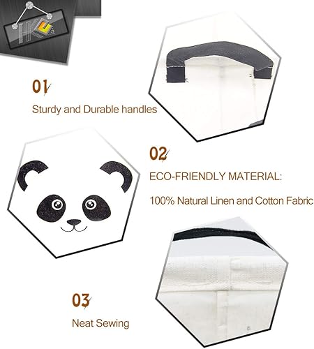 Miniatura 6 de HKEC Cesta de almacenamiento rectangular con asas, caja de almacenamiento plegable, bonita cesta organizadora de lona para mascotas, juguetes de