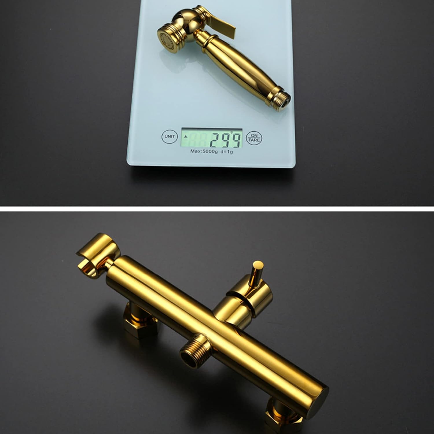 Bidet Sprayer Brass Handheld Bidet Sprayer for Toilet Portable Cloth Diaper Sprayer for Hot and Cold Water Portable Bidet with Bidet Hose for Feminine Wash,Titanium Gold,Titanium Gold
