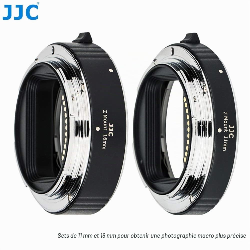 JJC 11mm/16mm Sets Auto Focus (AF) Macro Extension Tube pour la photographie en gros plan pour Nikon Z9, Z8, Z7, Z7II, Z6, Z6II fc etc. Appareils photo sans miroir à monture Z et objectifs à monture Z