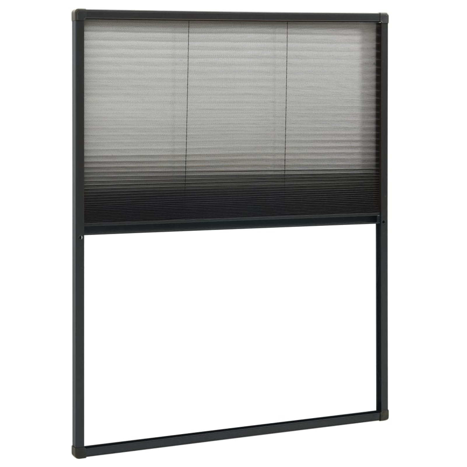 Gecheer Insektenschutz Plissee, Aluminium Rahmen Anthrazit Fiberglas Maschengitter 80x100cm für Fenster Dachfenster