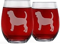 Vista 13 de Copas de vino sin tallo de Corgi (juego de 2) Regalo único para amantes de perros Grabadas a mano con el nombre de la raza en la parte inferior