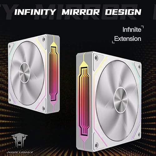 Miniatura 3 de TJ Prism GEN4 RS - Ventilador de carcasa RGB direccionable, edición blanca de 4.724 in, espejo infinito, efecto de luz RGB de 5 V, 3 pines,