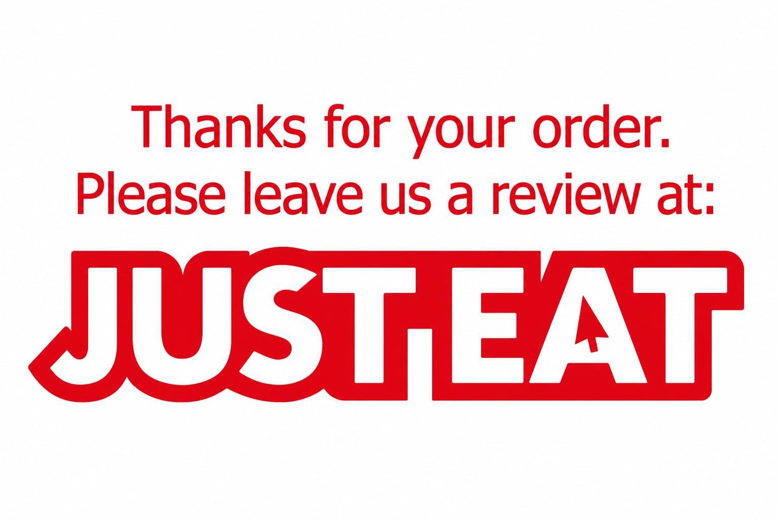 Review Us On Just Eat - 30 x 66mm Stickers, 10000