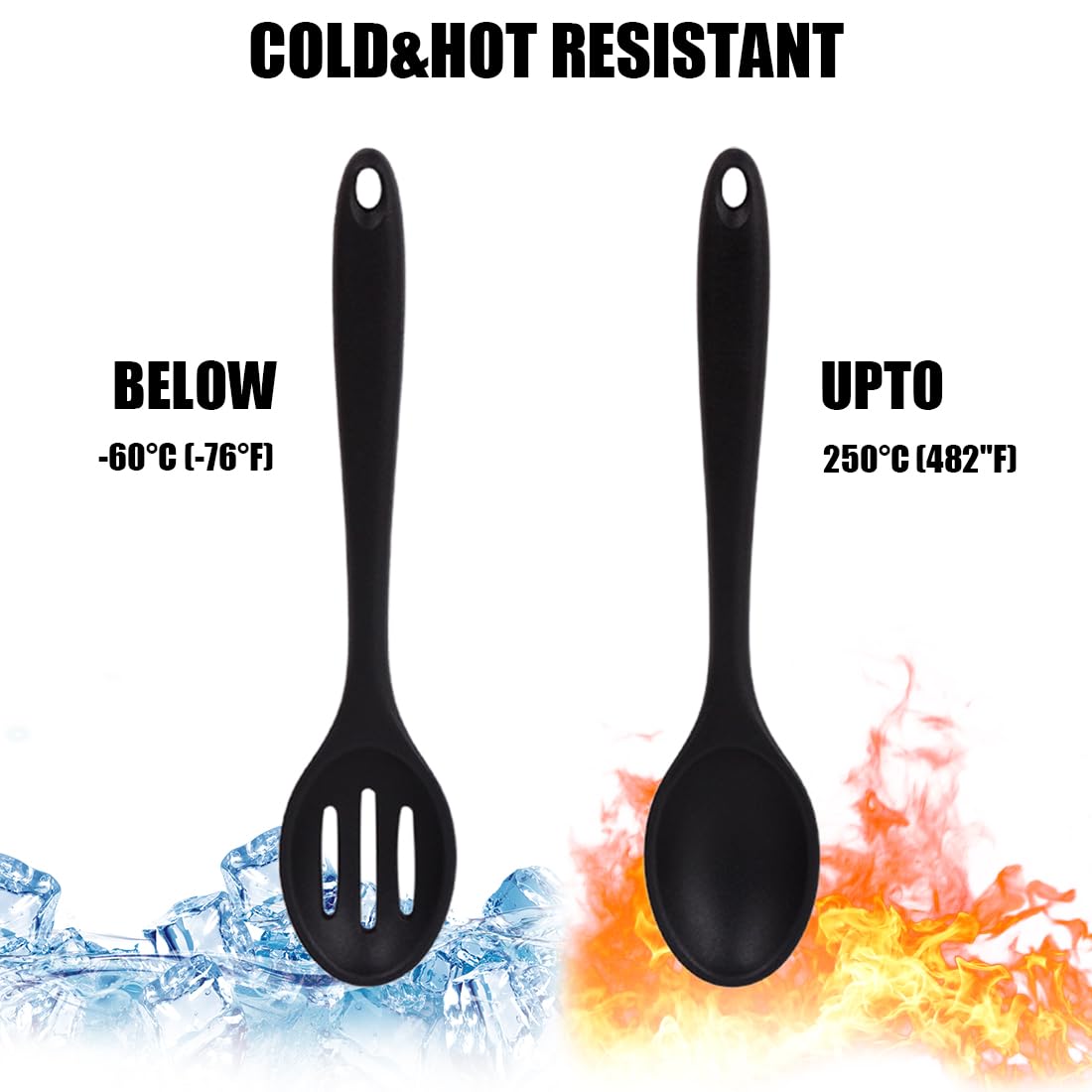 2 Cucchiai Da Cucina In Silicione - Antiaderenti, Resistenti Al Calore, Perfetti Per Mescolare E Servire - Foto 5