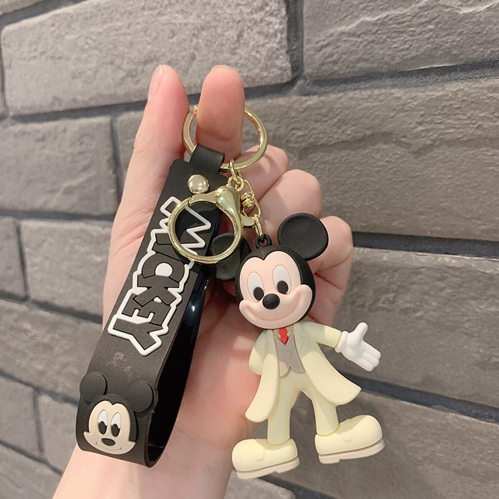 Penny Wise Gifts, Stationery, Party SuppliesPenny Wise® Cute Mickey/Minnie 3D Keychain | Keyring Bag Charm | Hard Silicone,Unbrekable | Travel Essential | Kids Friendly | Comes With Strap & Bag Hook | Single Piece.