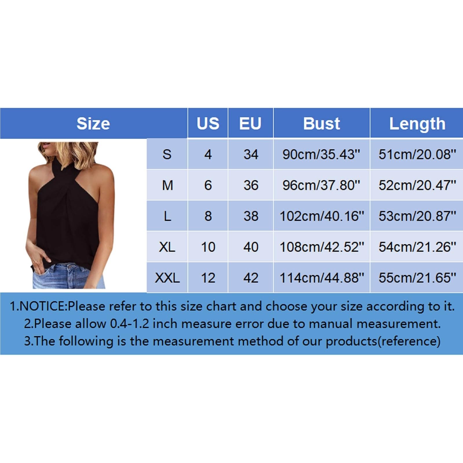 Top Halter Cruzado Camisolas Camisetas sin Mangas con Cuello Halter y Espalda Descubierta for Mujer, Casuales