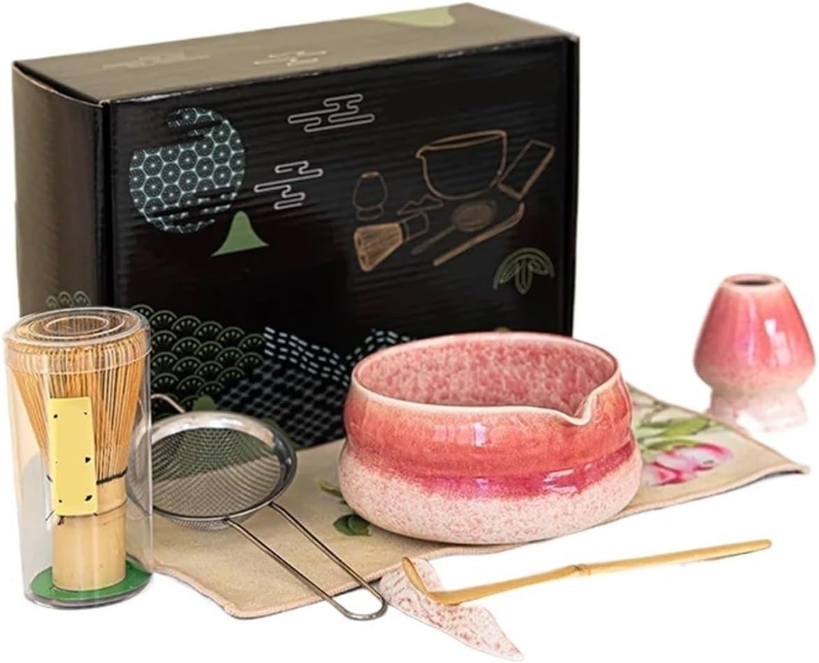 5/7/8pcs Matcha Set, Ceramic Bowl With Tools,Tea Box Home Decor With Whisk(7 PCS Color B)