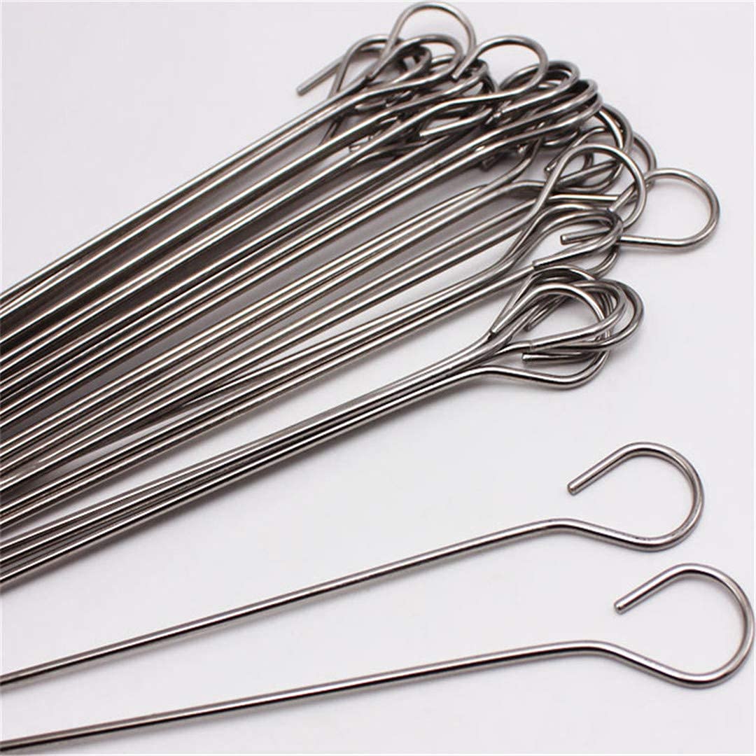HMTE 10 20 Piezas Herramientas de Picnic para Acampar al Aire Libre Pinchos Redondos para Asar Aguja Palo de Acero Inoxidable Barbacoa Pinchos Utensilios de Cocina (25 17 cm 10 Piezas)