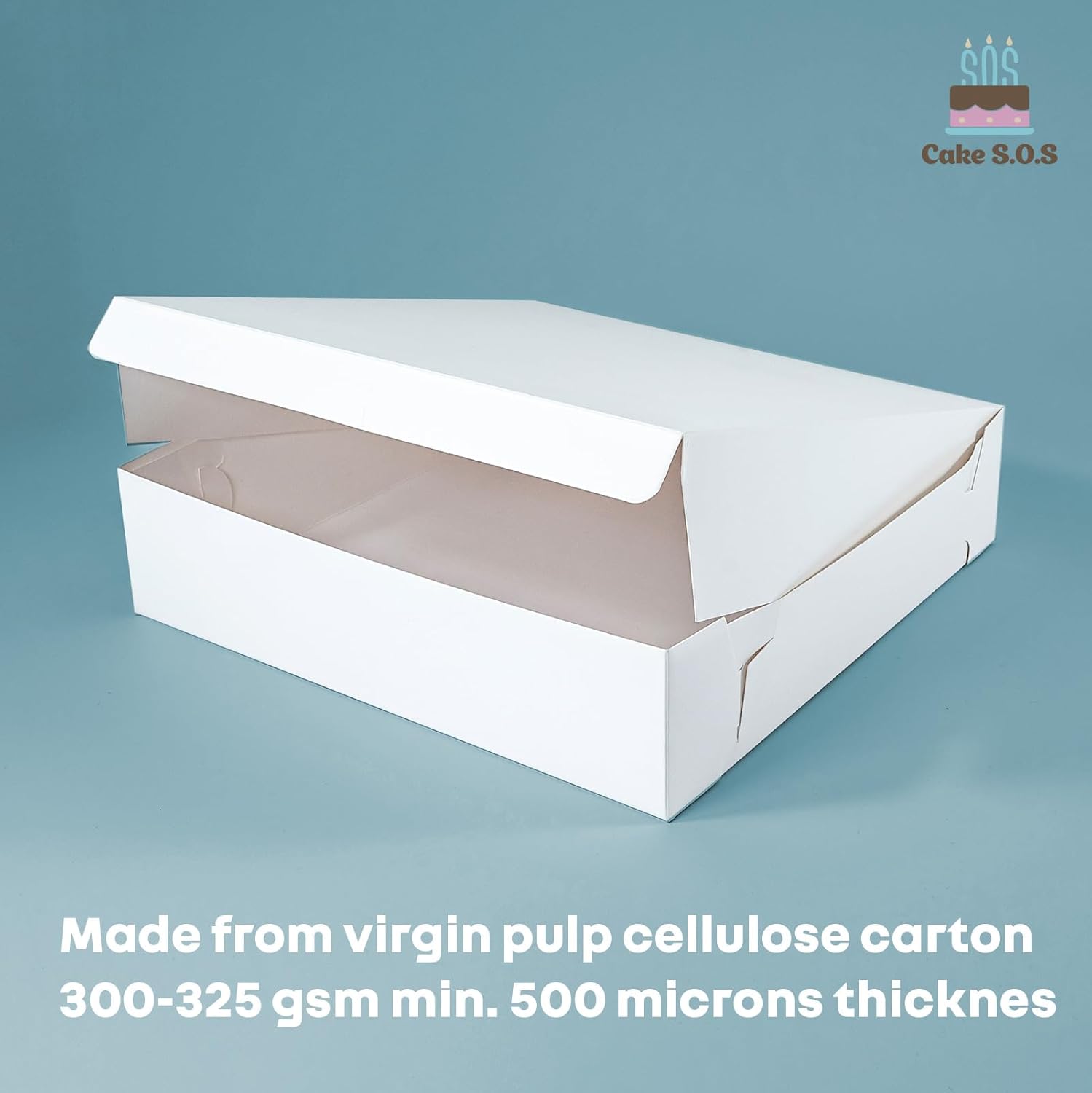 19x14x4 1/2 inches White Cake box, Premium Bakery Boxes, One piece, Perfect for packaging and selling cakes, donuts, cookies, and muffins (25-Pack)