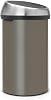 Brabantia 60 Litre Large Kitchen Touch Bin (Platinum) Removable Lid, Soft-Touch Open, Easy Clean Rubbish Food Waste Bin