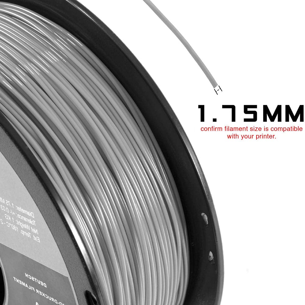 3D Printer Filament PLA Filament 1.75mm, High Purity, for 3d Printer and 3d Pen, 1kg Spool(Transparent red)