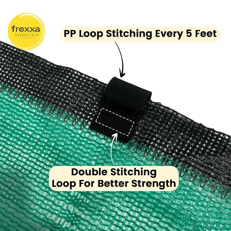Image of 10 x 20 Ft 50% Green Shade Net with PP Loops | UV Stabilized HDPE Sun Shade Net for Garden, Plants & Nursery | Heat & UV Protection for Balcony, Terrace, Farming & Outdoor-Pack of 1 Piece