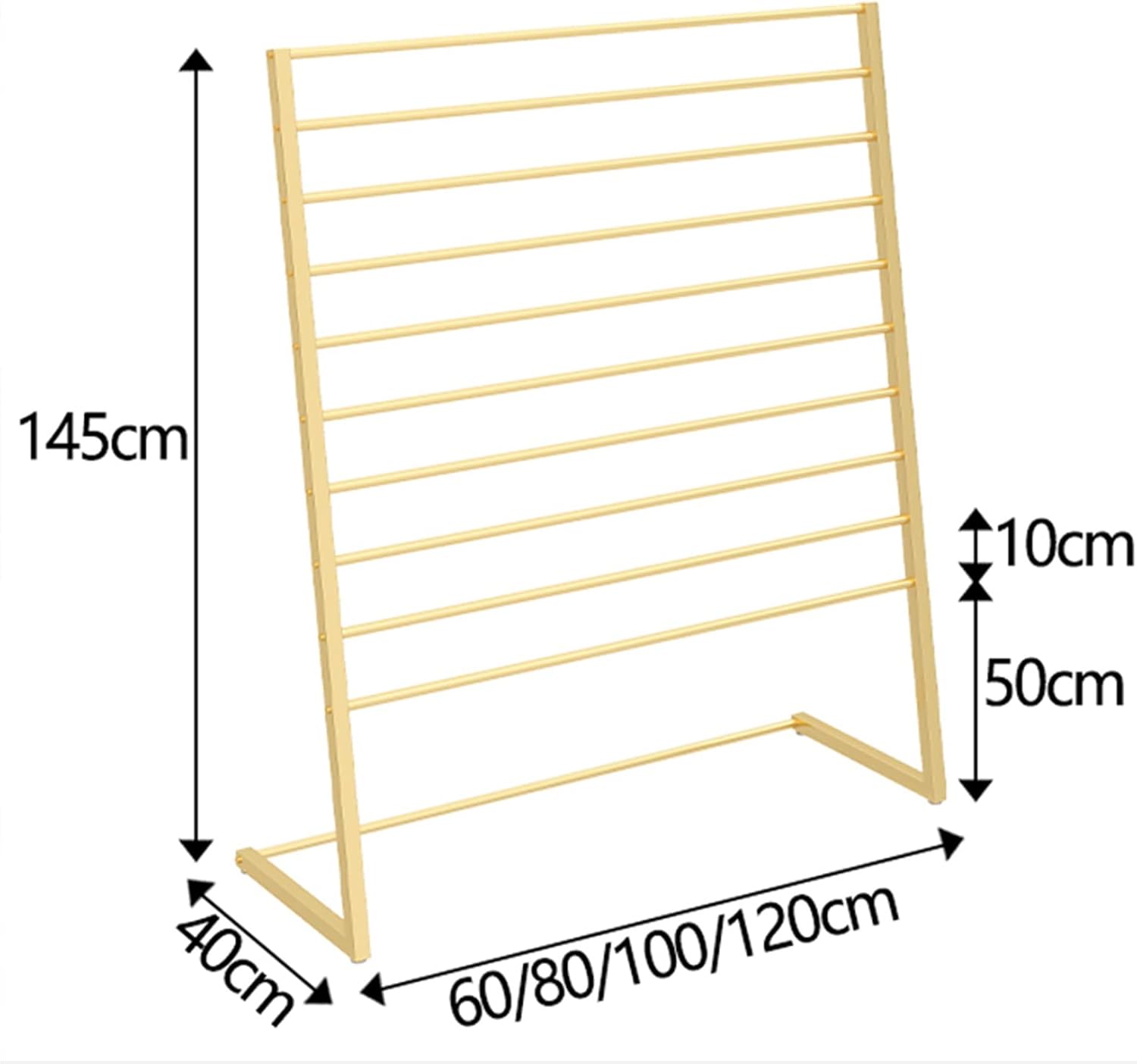 Scarf Display Stand - Metal Hijab Hangers - Floor Standing Suit Pants Rack - Sheets Hanging Organizer Shelf,Floor Standing Scarves Silk Scarf Rack,Retail Display Stands,White,60X40X145Cm