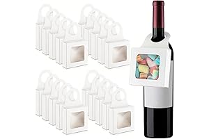 Dudnbt 30 PCS Kraft Paper Wine Bottle Box with Window for Treats