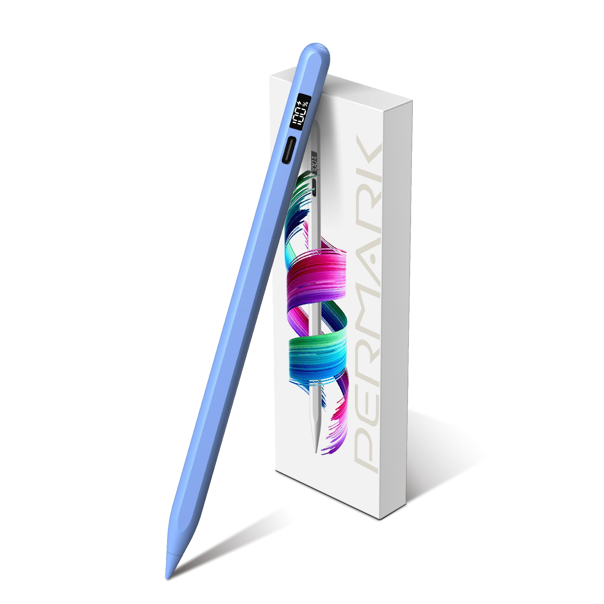 Pencil for Apple iPad 11th/10th/9th with LED Power Display, 15Mins Fast Charge, Stylus Pen for iPad 10/9/8/7/6th,11th A16,Air 11/13 M2/M3,Pro 11/13 M4,Pro 12.9",Air 5/4/3,Mini 7/6/5(Blue)
